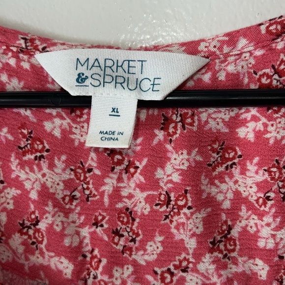 Market & Spruce Size XL Pink Zoa Button Down Top - Picture 2 of 6